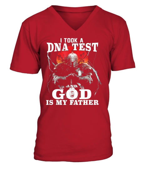 Knight Templar I Took a DNA Test and God is My Father V-Neck T-shirt