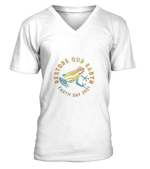Earth Day 2021 Wildlife Frog V-Neck T-shirt