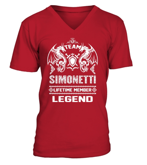 SIMONETTI team lifetime member legend V-Neck T-shirt