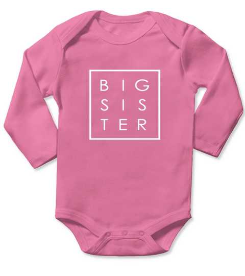 big sister tshirt stylish minimalist text in square box tee Long Sleeve Baby One-Piece