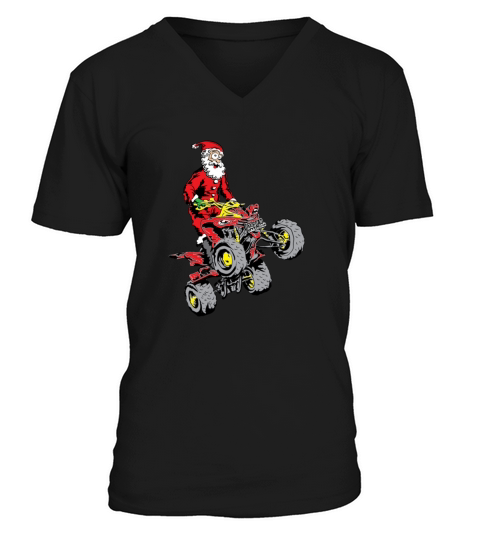 Santa Quad ATV T-Shirts V-Neck T-shirt
