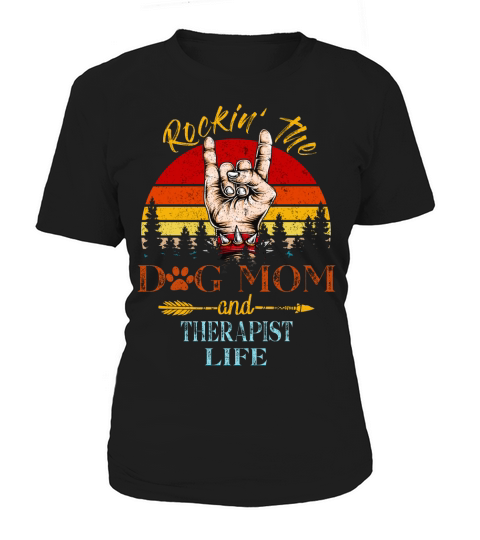 Happy Mother Day Rocking the dog mom and THERAPIST life vintage Women's T-Shirt