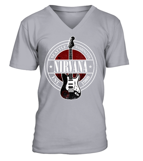 Nirvana Seattle Washington Circle Est 1988 V-Neck T-shirt