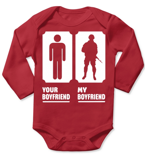 MY BOYFRIEND IS IN ARMY SHIRT Long Sleeve Baby One-Piece