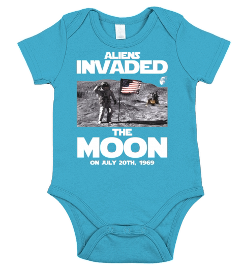 Aliens Invaded the moon Short Sleeve Baby One-Piece