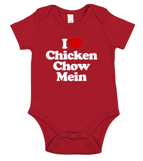 I Love Heart CHICKEN CHOW MEIN Funny T-Shirt Short Sleeve Baby One-Piece