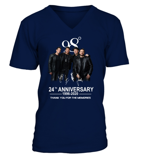 98 Degrees 24th Anniversary 1996-2020 Signatures Thank You For The Memories shirt V-Neck T-shirt