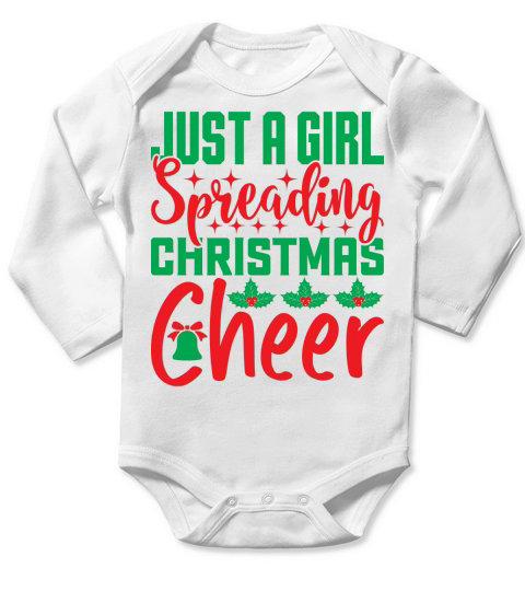 Just a girl spreading christmas cheer Long Sleeve Baby One-Piece