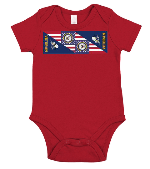 Us Navy Seabees Veteran Garden Flag Short Sleeve Baby One-Piece