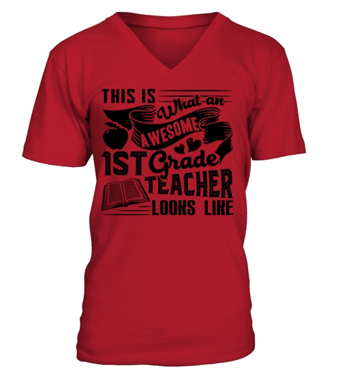 1st Grade Teacher Shirt V-Neck T-shirt
