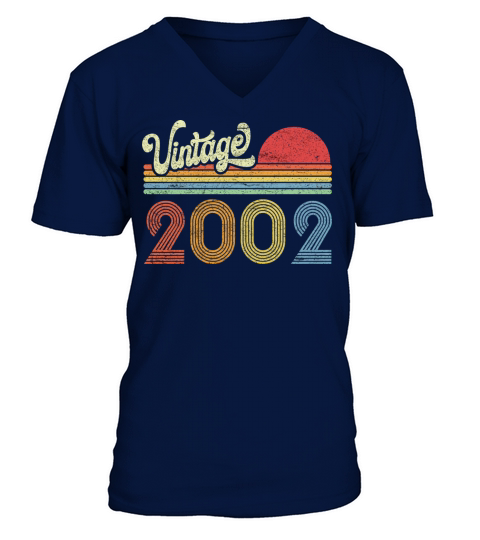 2002 Birthday Gift Vintage Born Made 2002 Retro Su V-Neck T-shirt