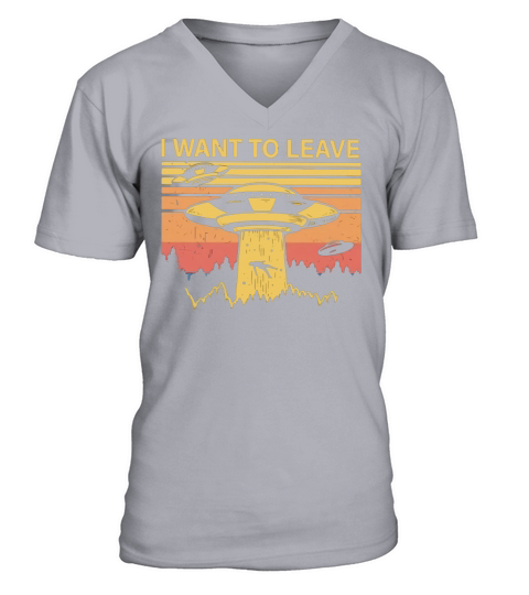 I want to leave alien vintage retro V-Neck T-shirt