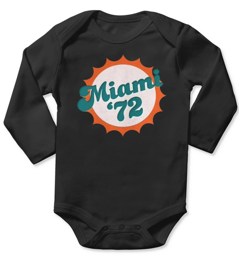 MIAMI 1972 SHIRT UNDEFEATED SPORTS VINTAGE TEE Long Sleeve Baby One-Piece