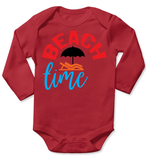 Beach Time Long Sleeve Baby One-Piece