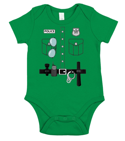 Top Police Uniform Costume Halloween Kids Boys Short Sleeve Baby One-Piece