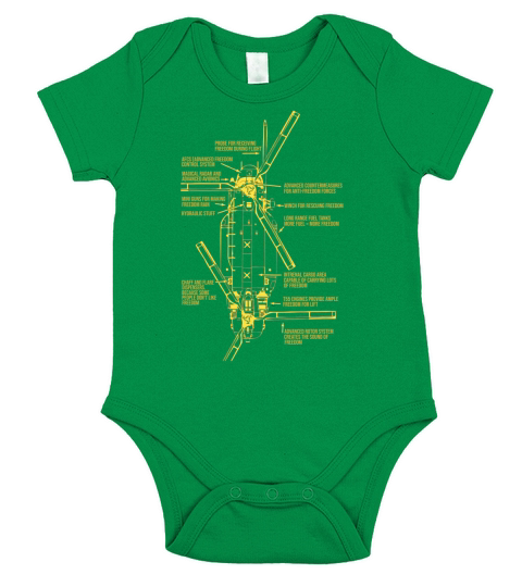 Chinooks, The Sound of FREEDOM!, Military Short Sleeve Baby One-Piece