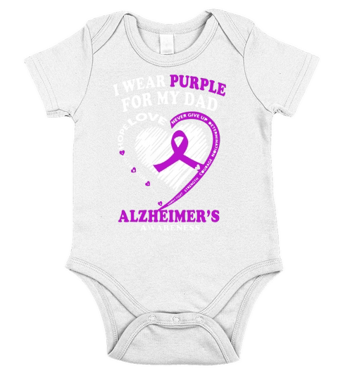 I Wear Purple For My Dad Short Sleeve Baby One-Piece