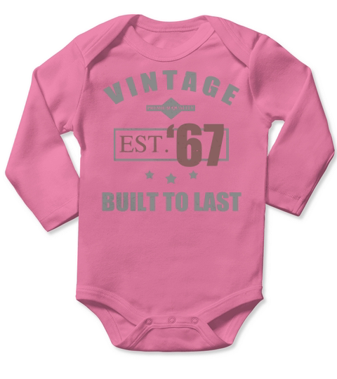 Vintage 1967 Birth Year Long Sleeve Baby One-Piece