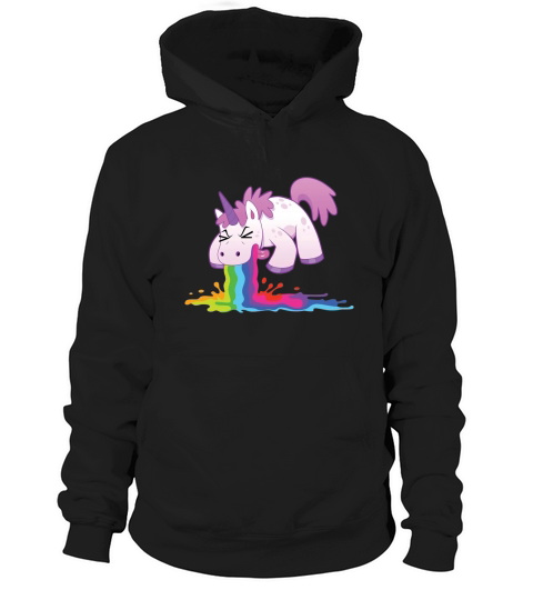 Cute Unicorn Throwing Up a Rainbow! Hoodie Unisex