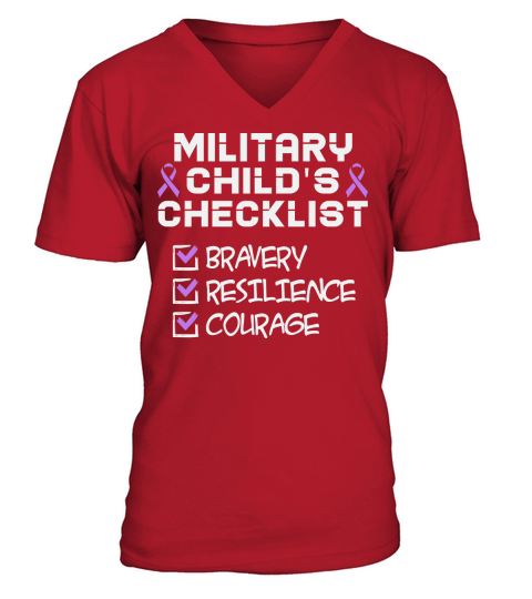 Military childs checklist V-Neck T-shirt