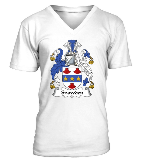Snowden Family Crest British Family Crests V-Neck T-shirt