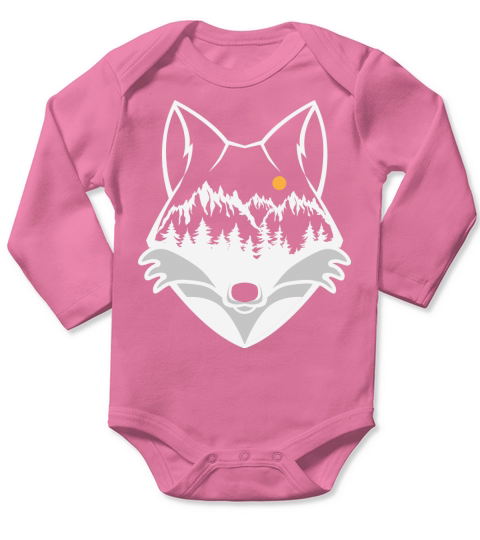 Vintage nation landscape fox Long Sleeve Baby One-Piece