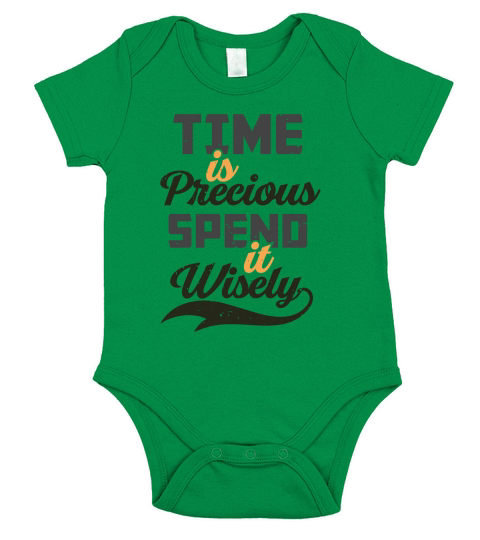 Time is precious spend it wisely(1) Short Sleeve Baby One-Piece