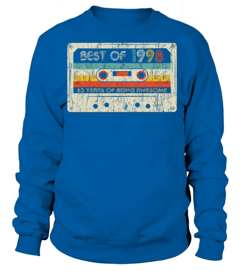 23Rd Birthday Gifts Vintage Best Of 1998 Retro Cas Sweatshirt Unisex