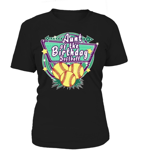 Aunt of the Birthday Softball Matching Family Softball Lover Women's T-Shirt