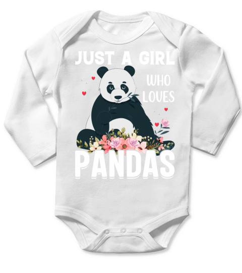 Just a Girl Who Loves Pandas Long Sleeve Baby One-Piece