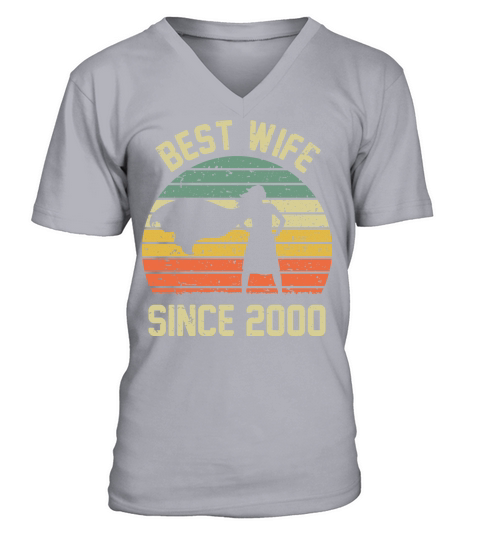 Wedding Anniversary Best Wife SINCE 2000 V-Neck T-shirt