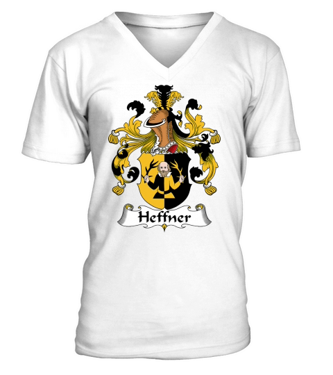 Heffner Family Crest German Family Crests V-Neck T-shirt