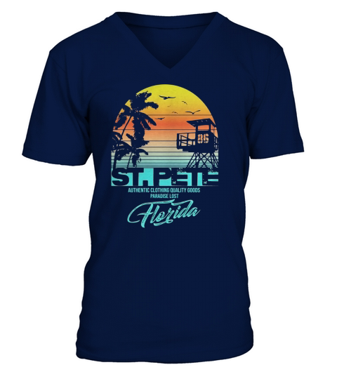 st. pete Florida beach shirt V-Neck T-shirt
