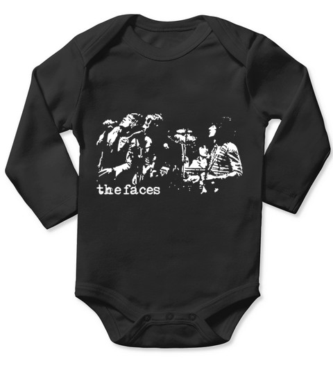 Retro Graphic The Faces Band Artwork Long Sleeve Baby One-Piece