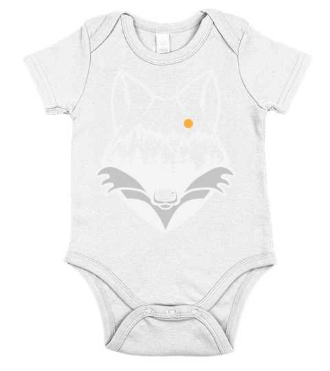 Vintage nation landscape fox Short Sleeve Baby One-Piece
