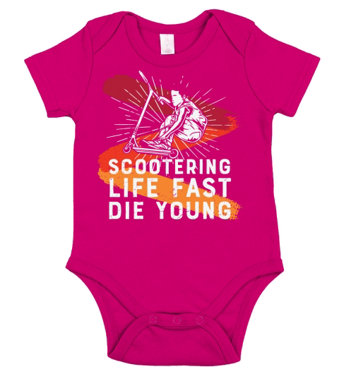 Scootering life fast die young Short Sleeve Baby One-Piece
