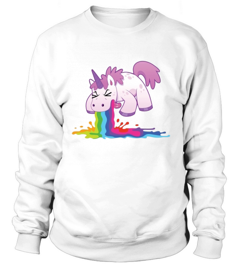 Cute Unicorn Throwing Up a Rainbow! Sweatshirt Unisex