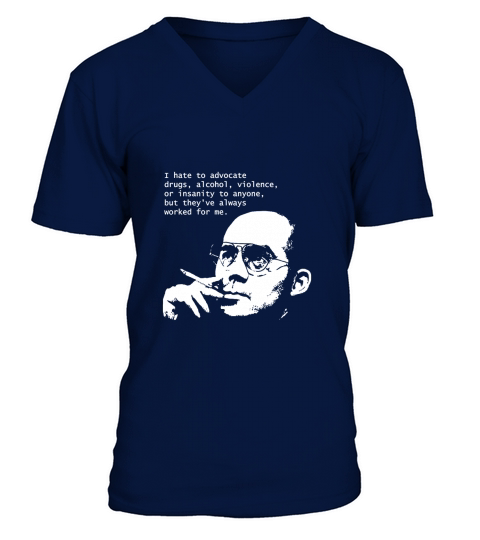 Tribal  Hunter S Thompson Quote V-Neck T-shirt