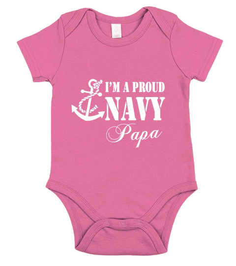 Im A Proud Navy Papa Short Sleeve Baby One-Piece