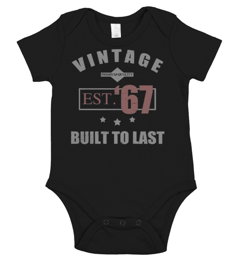 Vintage 1967 Birth Year Short Sleeve Baby One-Piece