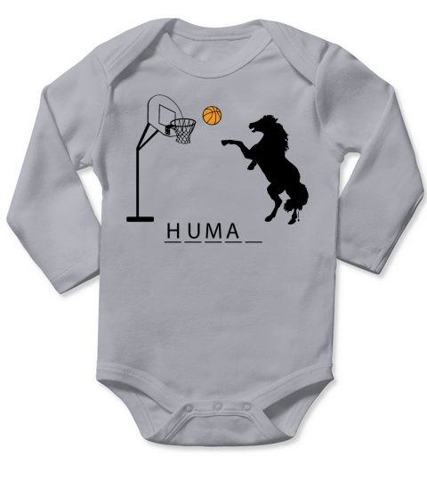 Basketball Horse Playing Human Long Sleeve Baby One-Piece