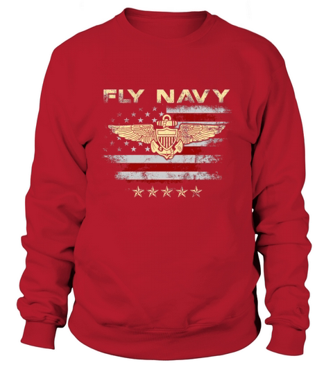 Fly Navy Classic Naval Officer Pilot Wings  - Unisex Long Sleeve Sweatshirt Unisex