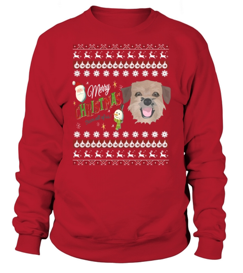 Border Terrier Ugly Christmas Sweatshirt Unisex