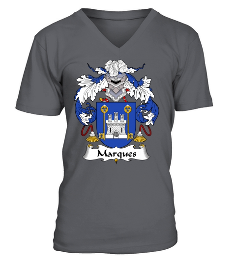 Marques Family Crest Portuguese Family Crests V-Neck T-shirt