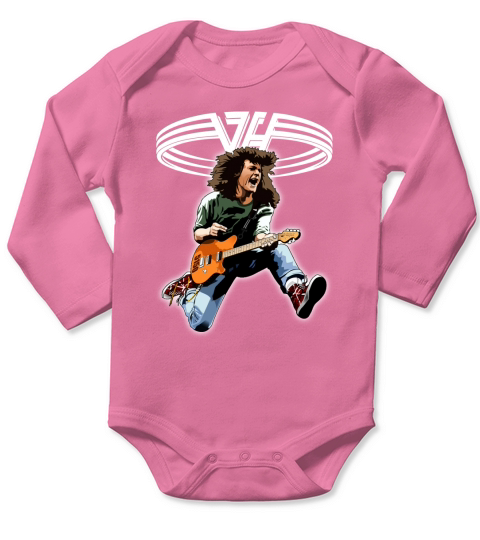 Rip Eddie Van Halen playing Guitar Long Sleeve Baby One-Piece