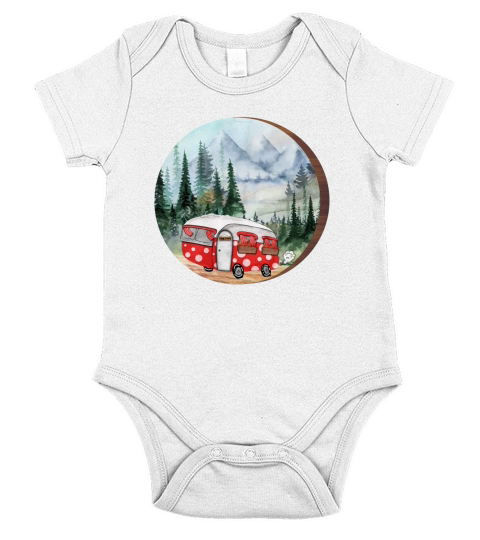 Happy camper sublimation A Short Sleeve Baby One-Piece