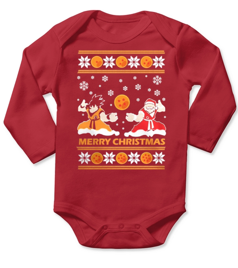 Goku &amp;amp; Santa Ugly Christmas Sweater t-shirt Long Sleeve Baby One-Piece