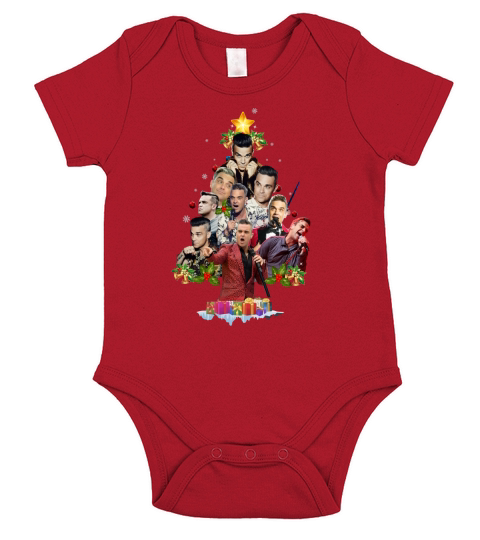 Robbie Williams Christmas Tree shirt Short Sleeve Baby One-Piece