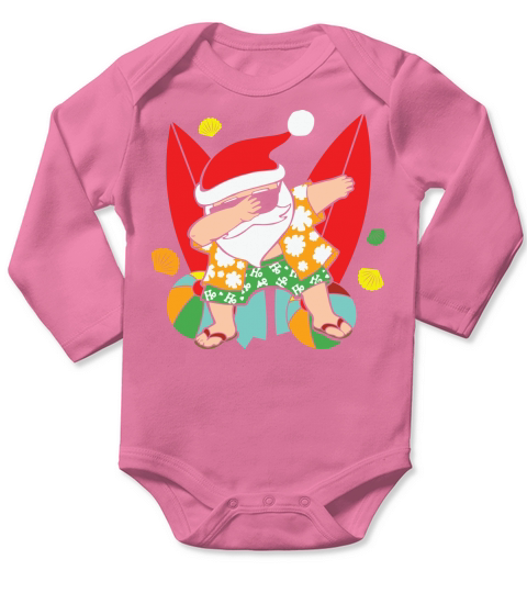 Dabbing Santa Xmas in July Long Sleeve Baby One-Piece