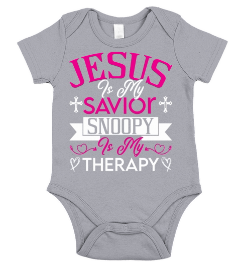 Jesus Is My Savior Snoopy 3 Short Sleeve Baby One-Piece